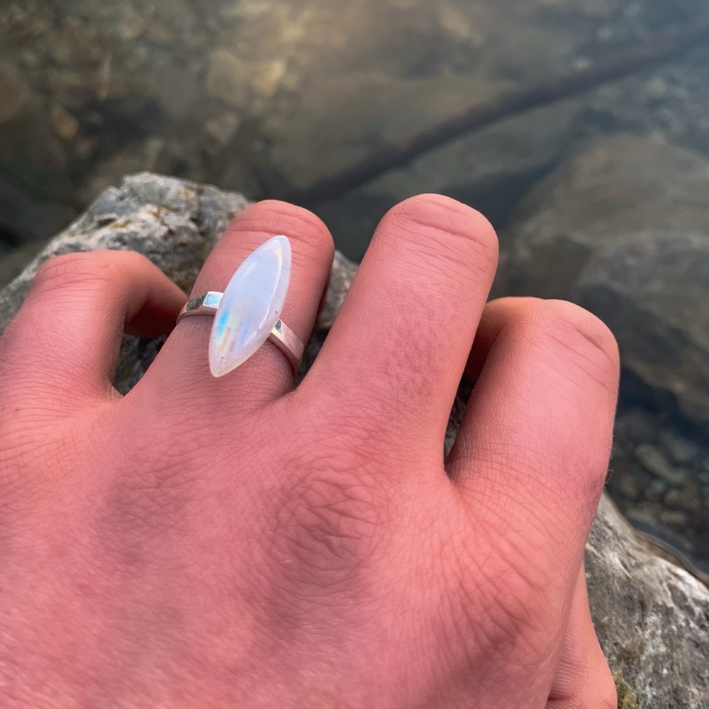 Sterling Silver Rainbow Moonstone Ring